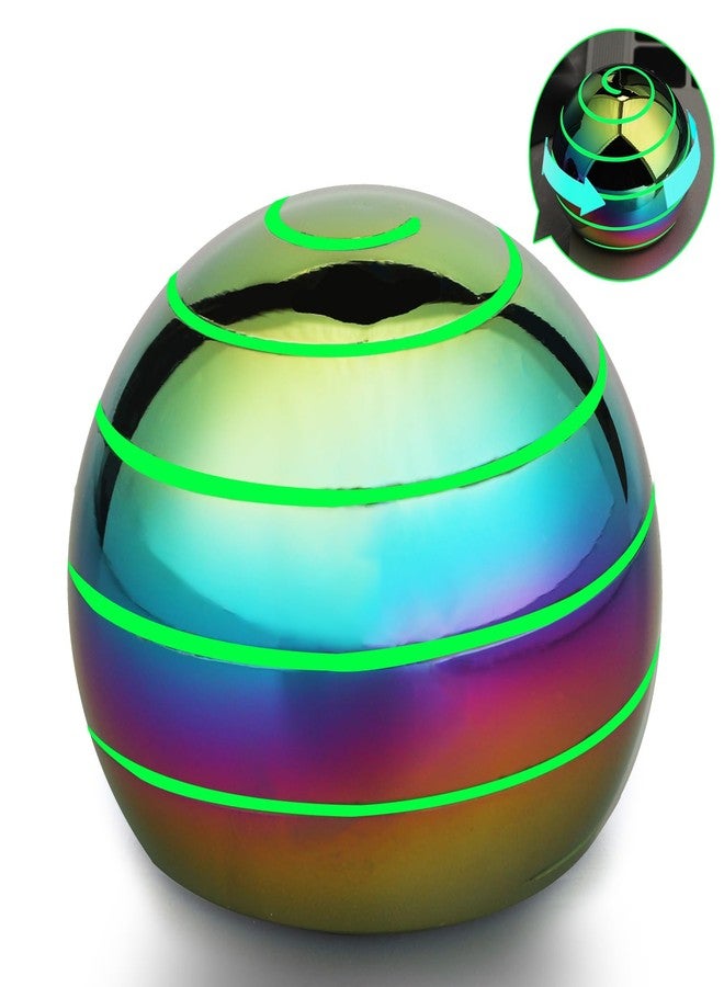 Dilabnba Kinetic Fidget Spinner Lumious Desk Toy for Kids Adults, Cool Optical Illusion Gadget Metal Stress Relief Gyro Ball, Easter Egg Stuffer Birthday Party Gift for Age 3-12 5-16 (Rainbow-Green Light) - Image 1